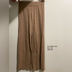 Splendid Knit Wide-Leg Pants - Camel